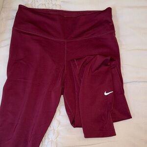 Nike Dri-Fit leggings . Dark red